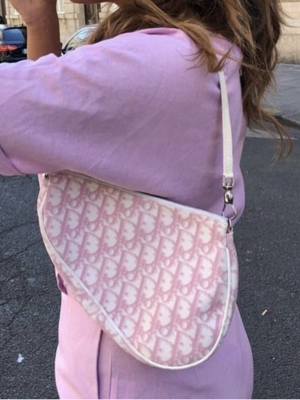 Dior Pink and Cream Oblique Shoulder Bag SECOND HAND 🌸✨perfect condition ICONIC - Picture 3 of 4